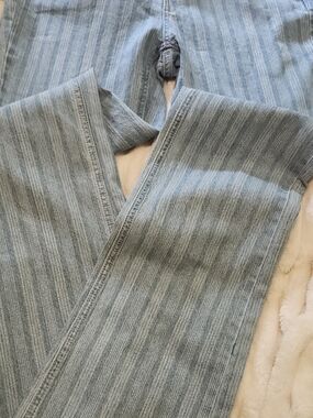 Striped Light Wash Denim Jeans - Blue